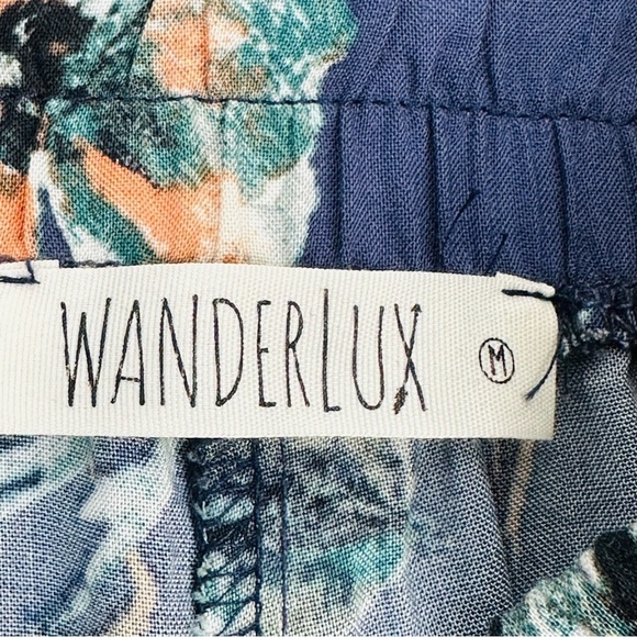 Wanderlux size Medium Navy Blue Floral Pants - Picture 6 of 10
